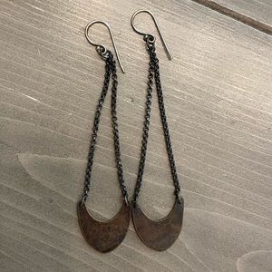 Jennifer Kahn Brass Pendulum Earrings